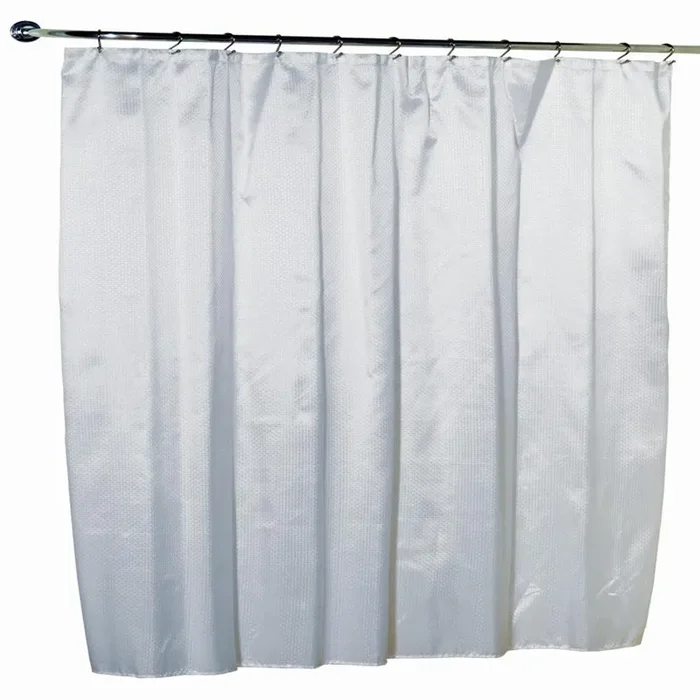 Carnation Home Fashions “Lauren” Dobby Fabric Shower Curtain – 70×72″, Grey