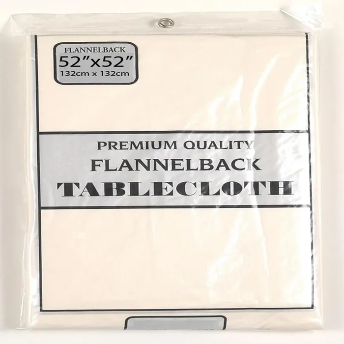 Carnation Home Fashions Vinyl Tablecloth with Polyester Flannel Backing – 52″x52″
