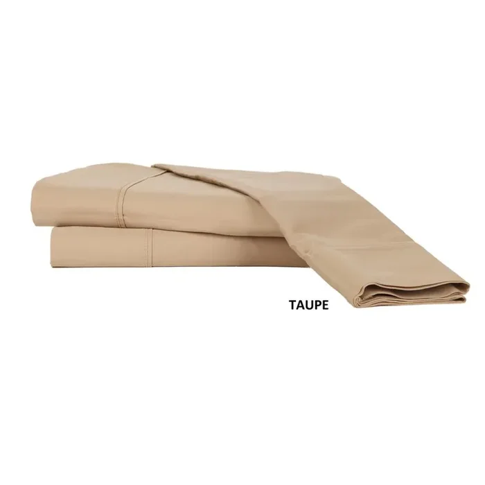Castle Hill London 310 Thread Count Cotton Sateen Sheet Set Deep Pocket – Taupe