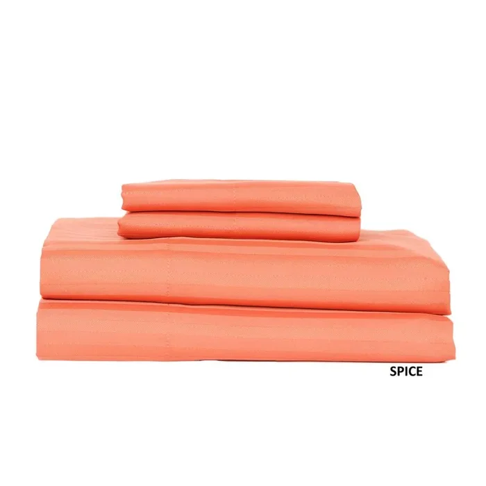 Castle Hill London 600 Thread Count Sateen Stripe Sheet Set – Spice