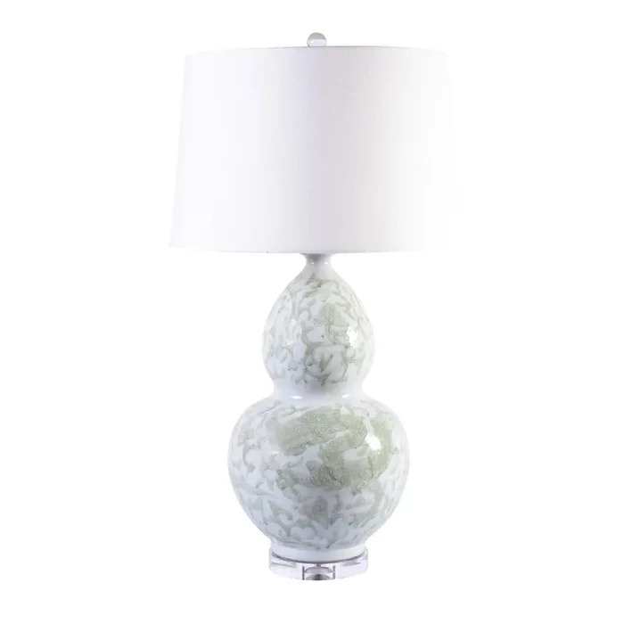Celadon Lotus Dragon Gourd Lamp