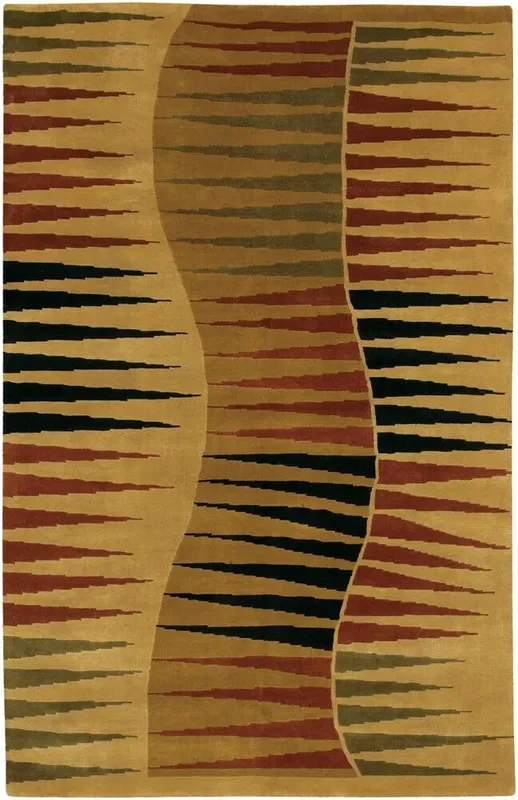Chandra Aadi Aad1402 Black / Green / Brown / Tan / Gold Rugs