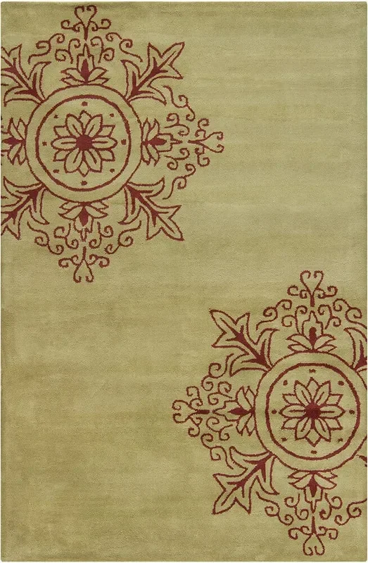 Chandra Allie All47 Green / Burgundy Rugs