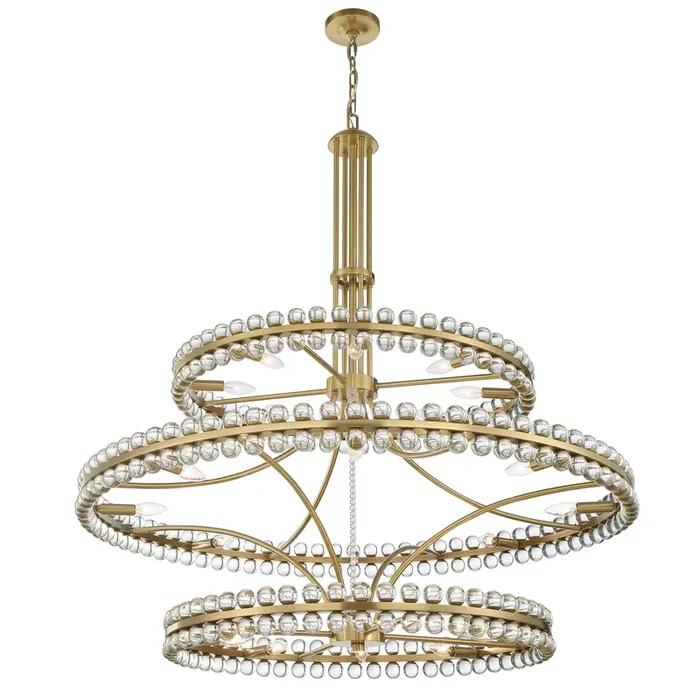 Clover 24 Light Aged Brass Chandelier