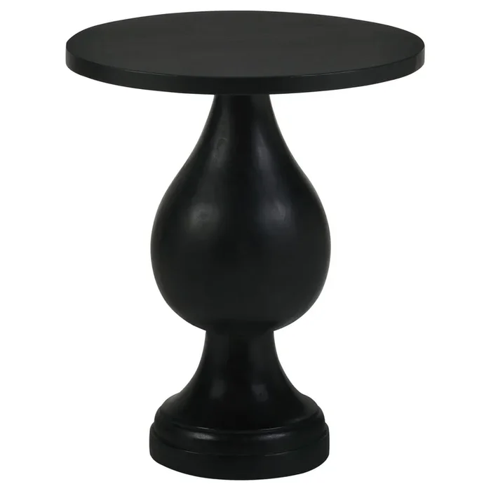 Coaster Furniture Dianella 915108 Round Pedestal Base Accent Side Table – Black Stain
