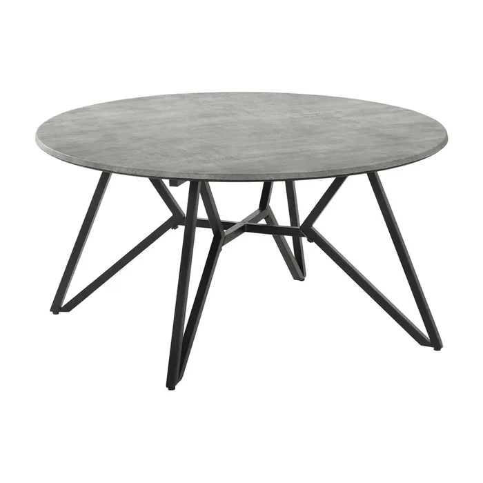 Coaster Furniture Hadi 736178 Round SmartTop Coffee Table – Cement and Gunmetal