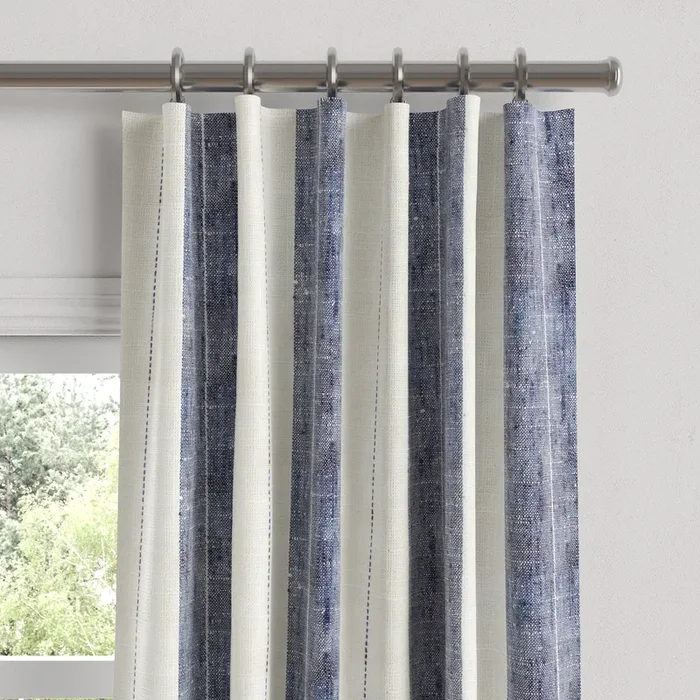 Convertible Drapery in French Laundry Stripe – Navy