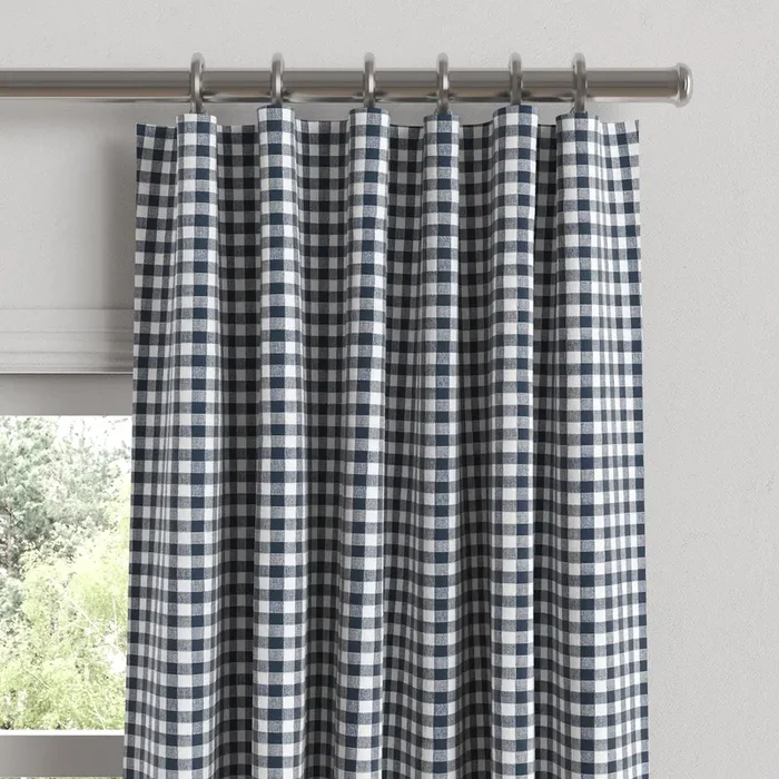 Convertible Drapery in Gingham – Navy