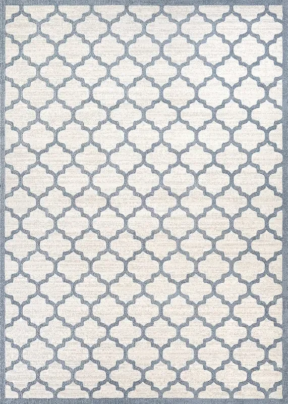 Couristan Marina Garden Gate 8976/0515 Oyster / Slate Blue Rugs