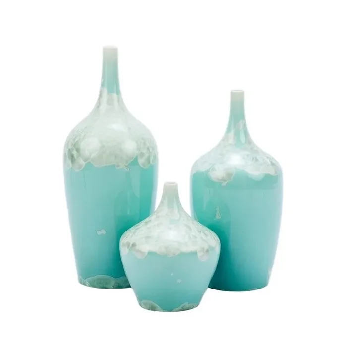 Crystal Shell Vases, Set of 3