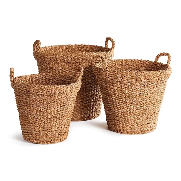 Daemyn Tapered Baskets With Handles, Set of 3