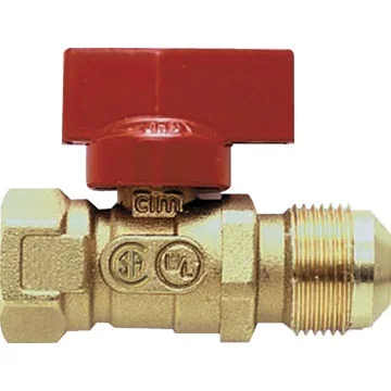 Dormont Brass Gas Ball Valve 3/8 Inch OD Flare x 1/2 Inch FIP