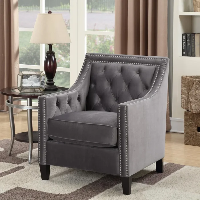 Elements International Tiffany UTF288100CA Accent Chair – Broadway Gun Metal