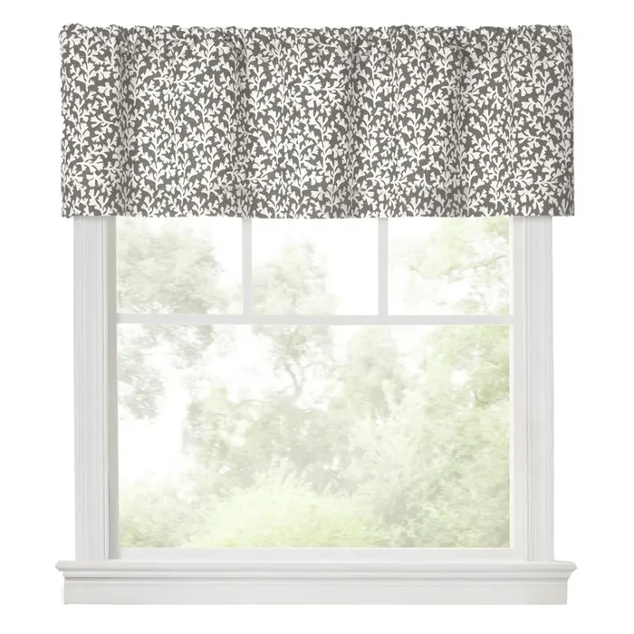 Ellis Curtain Sea Tumble 3″ Rod Pocket 100% Cotton Machine Wash and Dry Tailored Valance 50″ x 16″ Grey