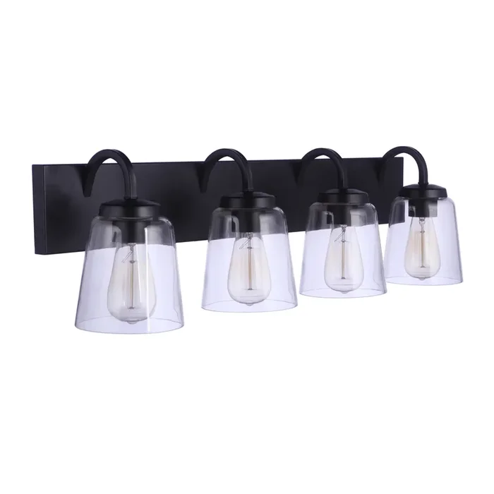 Elsa 4 Light Vanity in Flat Black