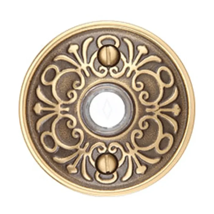 Emtek 2406 Doorbell Button With Lancaster Rosette (Several Finishes Available)
