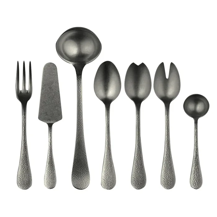 Epoque Titanium Coating 7 Pcs Pewter Finish Serving Set
