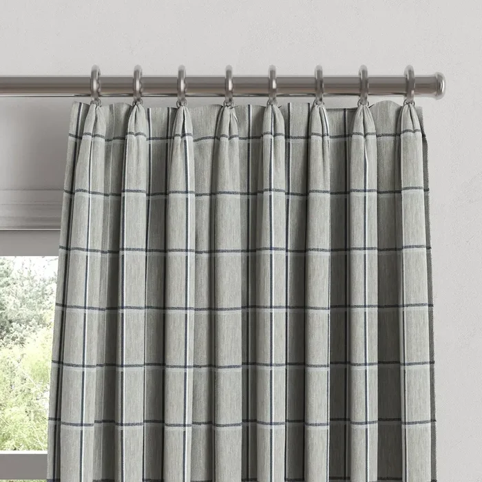 Euro Pleat Drapery in Check With Me – Feather