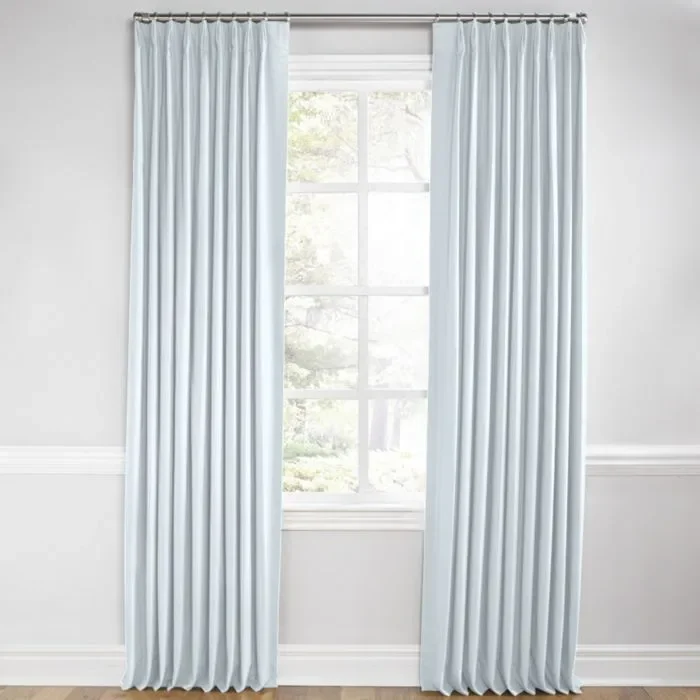 Euro Pleat Drapery in Classic Linen – Mineral