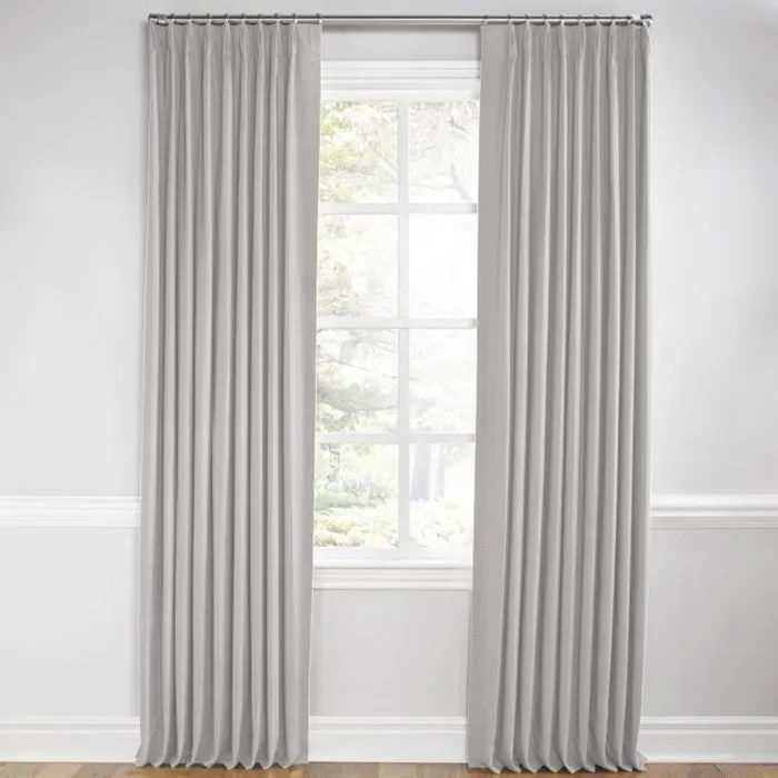 Euro Pleat Drapery in Lush Linen – Smokey Quartz