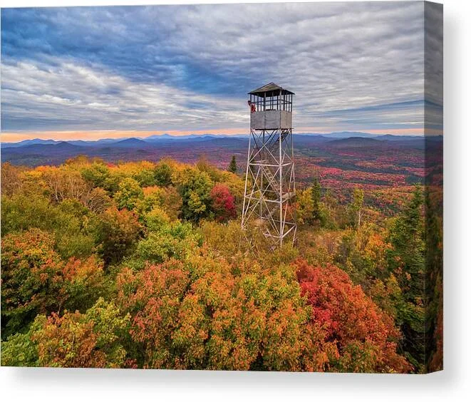 Fire Lookout Tower Surrounded By Autumn Canvas Print