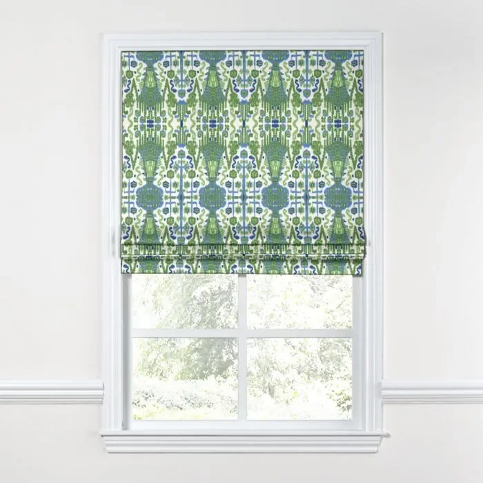 Flat Roman Shade in Ikat Believe It – Kelly
