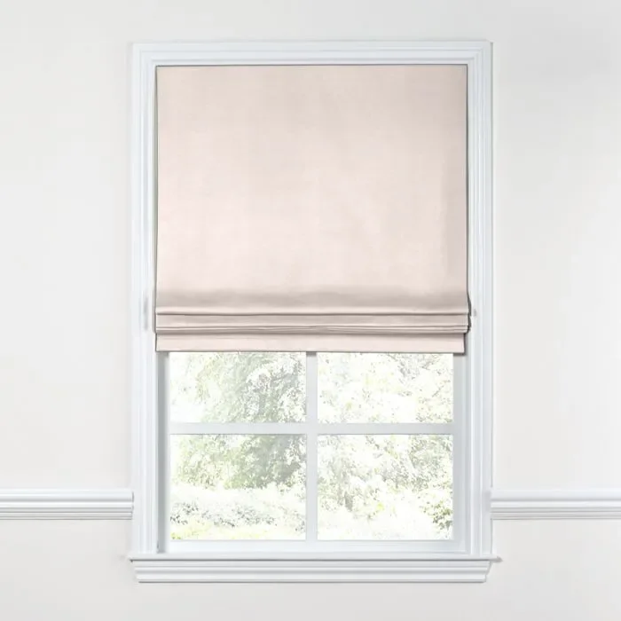 Flat Roman Shade in Lush Linen – Cameo