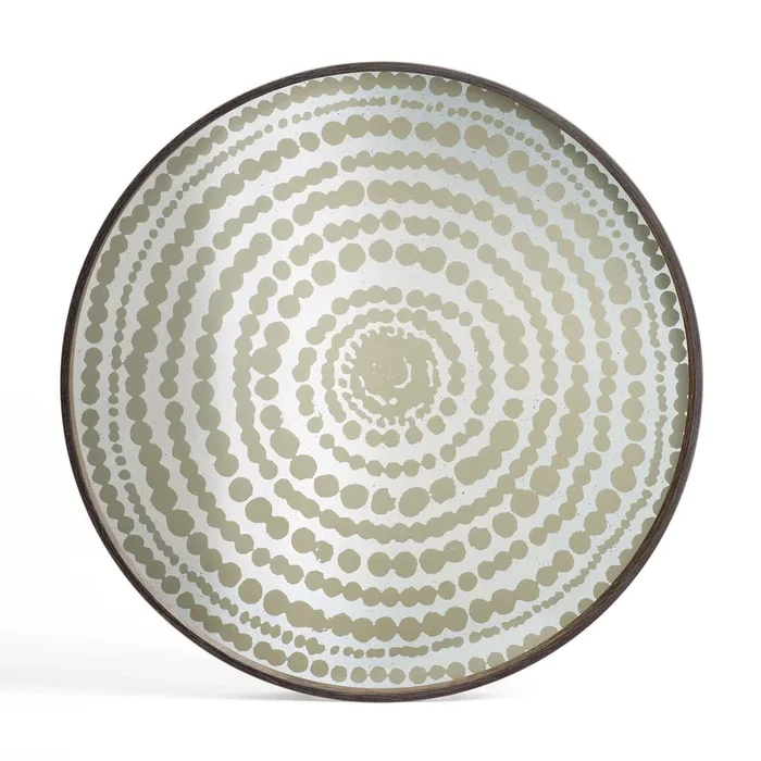 Gold Beads Mirror Ottoman Tray