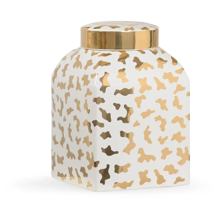 Gold Cheetah Ceramic Jar Trio