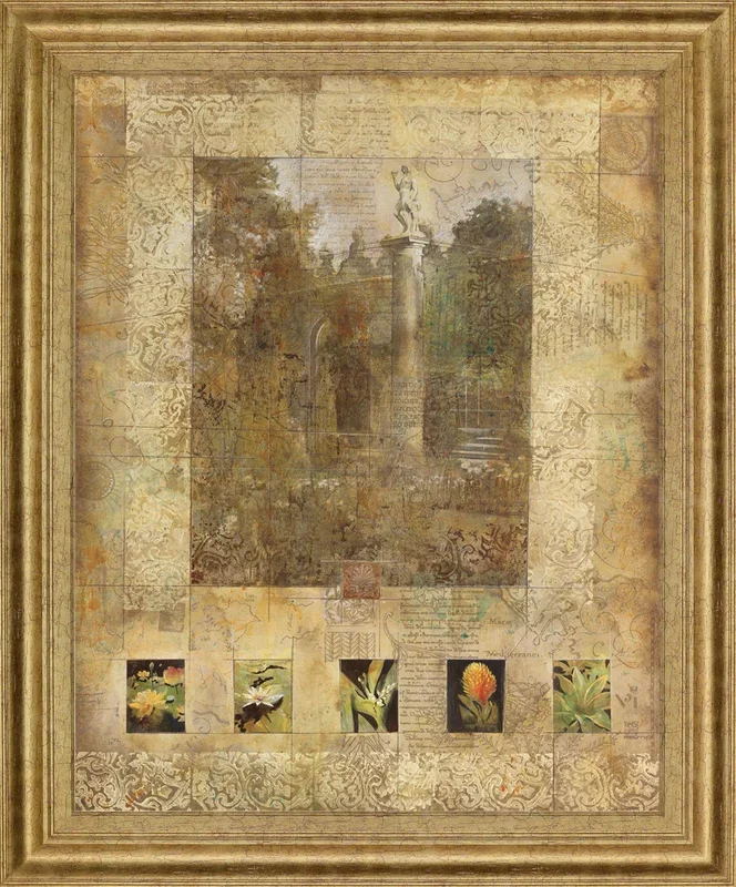 Golden Garden Relics – 28″ x 34″ Framed Wall Art