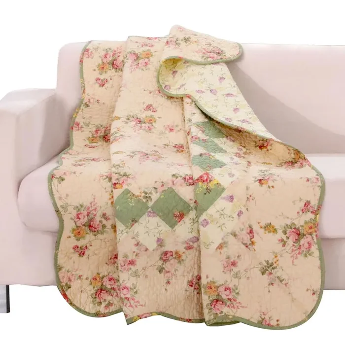 Greenland Home Fashion Bliss Accessory Throw Blanket – Ivory 50×60″