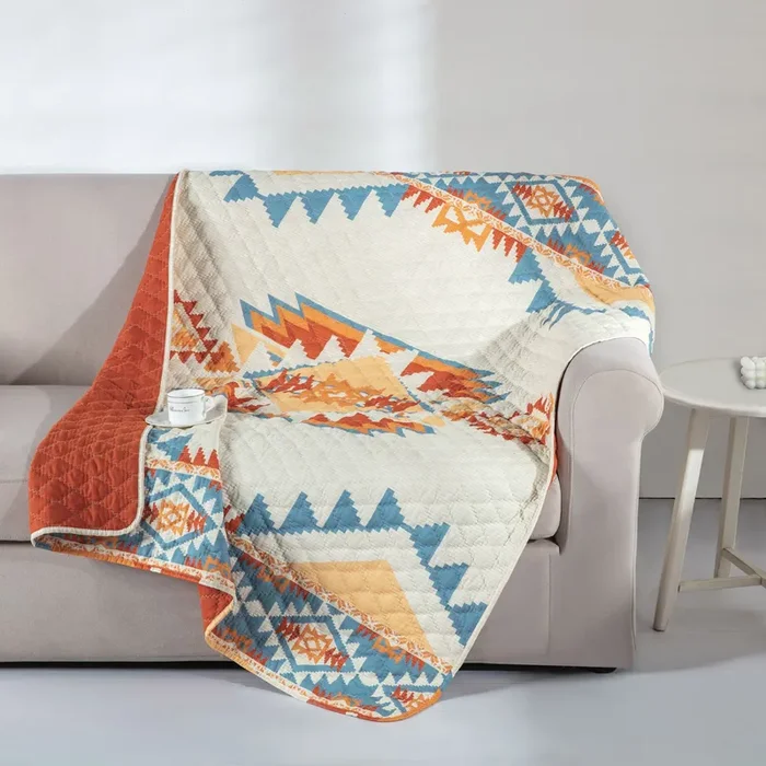 Greenland Home Horizon Southwestern Modern Style Boho Quilted Throw Blanket 50×60 inch