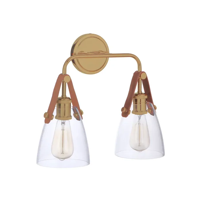 Hagen 2 Light Wall Sconce in Vintage Brass