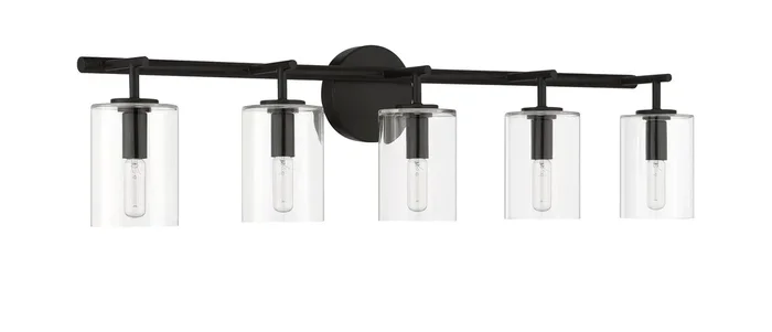Hailie 5 Light Vanity in Flat Black