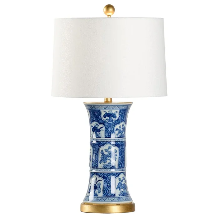 Hand-Painted Floral Ceramic Lamp
