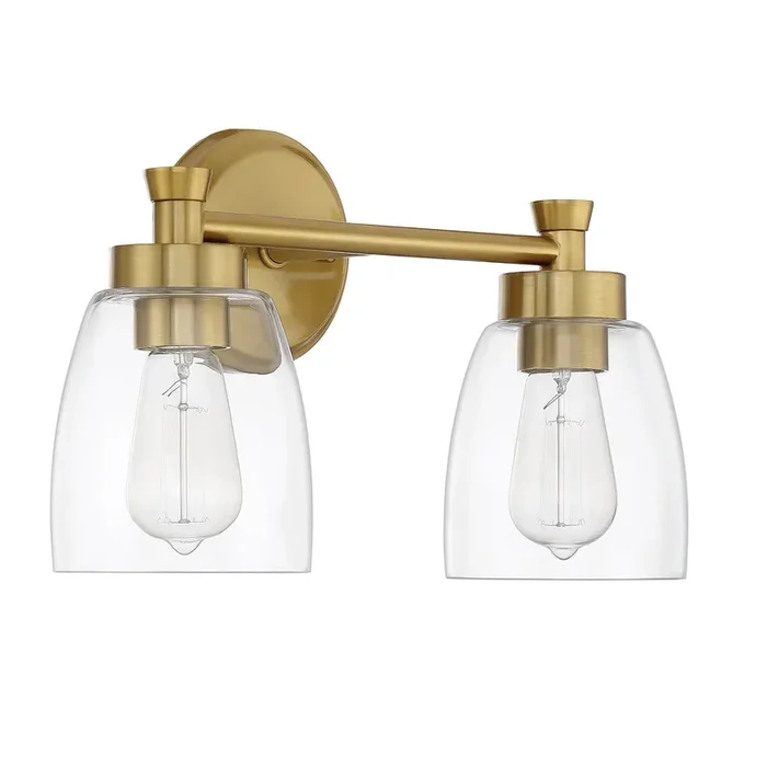 Henning 2 Light Vanity in Satin Brass