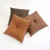 Japanese Cushion (Zabuton) – Natural Persimmon (Kakishibu) Hand Dyeing 23 x 21″