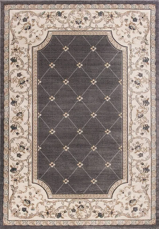 KAS Avalon 5615 Courtyard Grey / Ivory Rugs