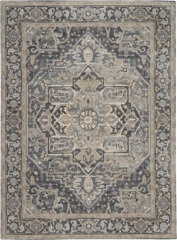 Kathy Ireland Home Moroccan Celebration Ki381 Navy Rugs
