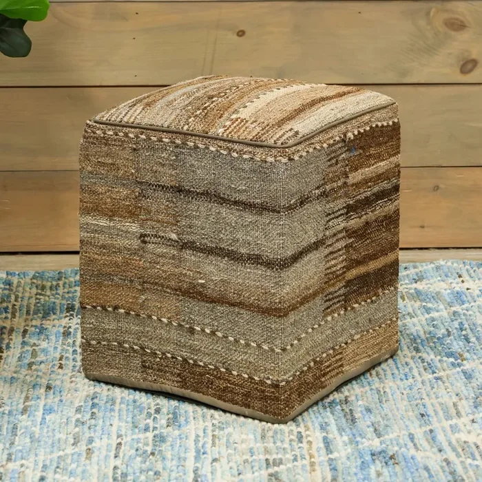 Kilim Rug Ottoman, J80385