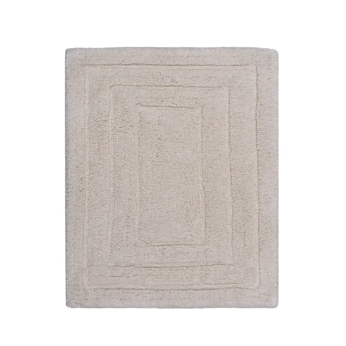 Knightsbridge Stylish And Comfortable All Season Traditional Racetrack Design Cotton Bath Rug Ivory