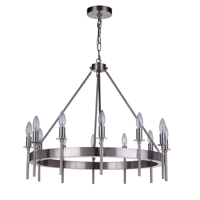 Larrson 12 Light Chandelier in Brushed Polished Nickel