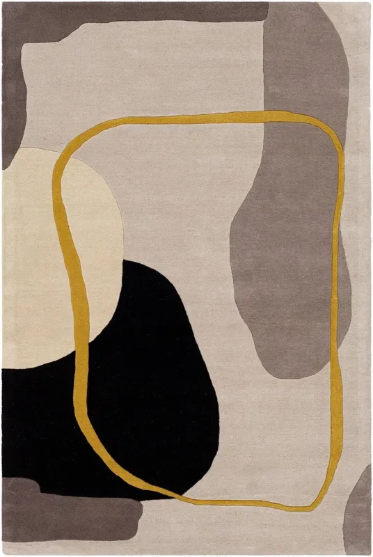 Livabliss Queens Qun-2303 Saffron, Light Gray, Cream, Medium Gray Rugs