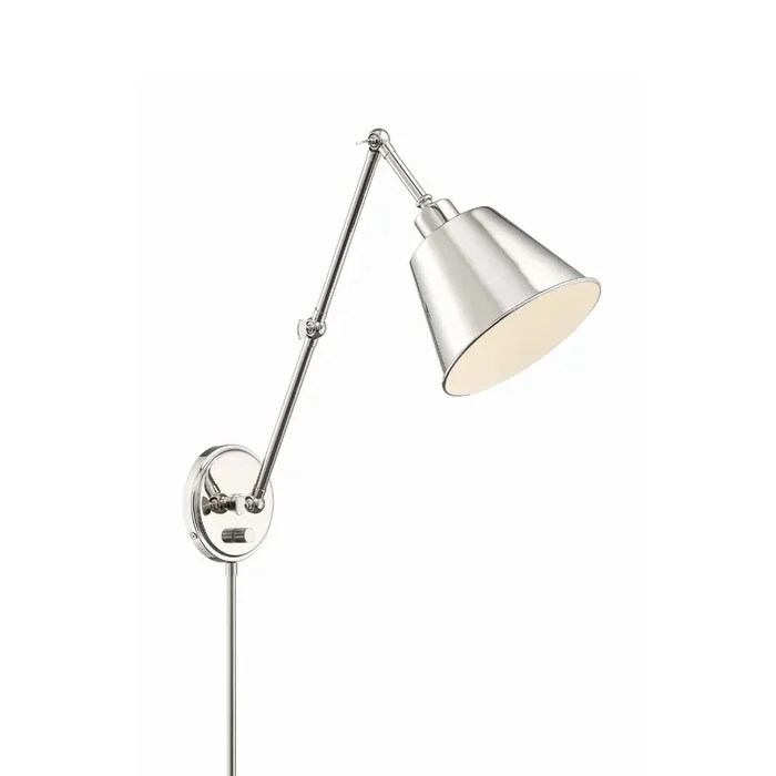 Mitchell 1 Light Polished Nickel Task Sconce