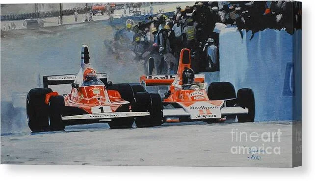 Niki Lauda vs James Hunt Canvas Print