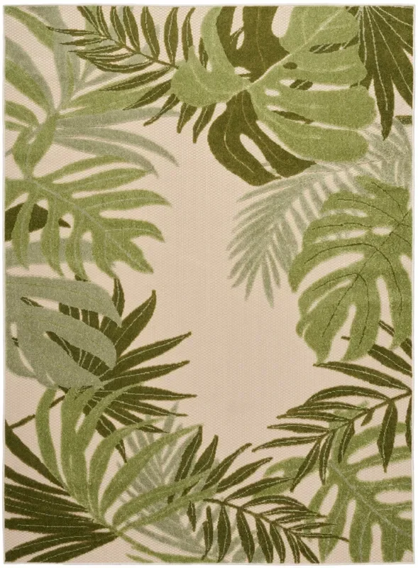 Nourison Aloha Alh40 Ivory Green Rug