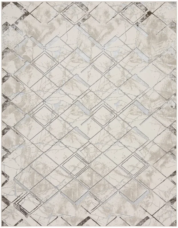 Nourison Glitz Glz02 Ivory/Grey Rug