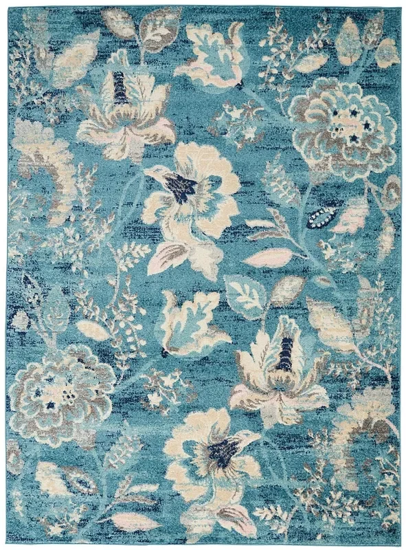 Nourison Tranquil Tra02 Turquoise Rugs