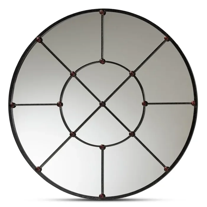 Ohara Modern Black Round Wall Mirror