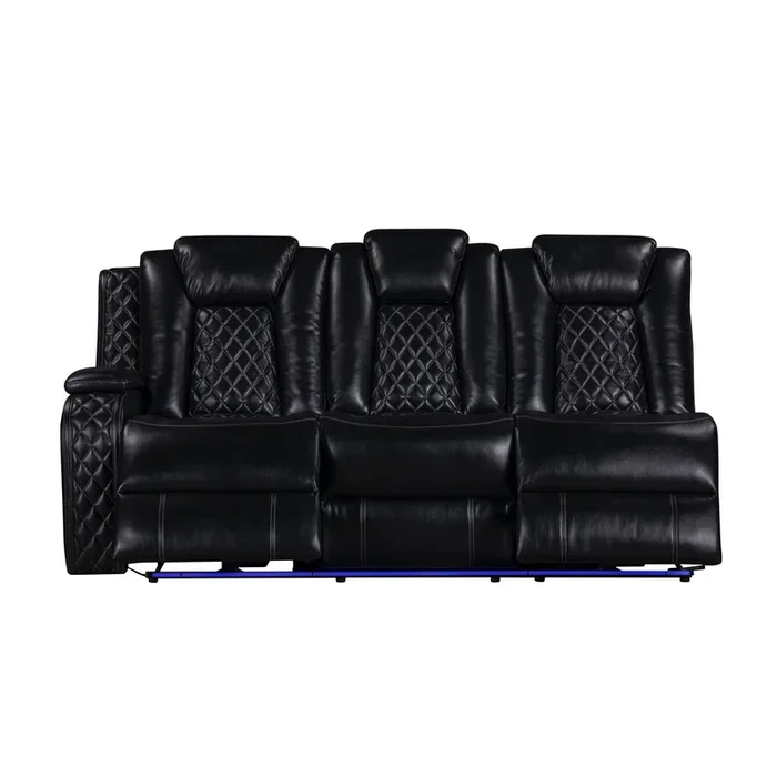 Orion II – Laf Sofa With Power Headrest & Footrest – Black